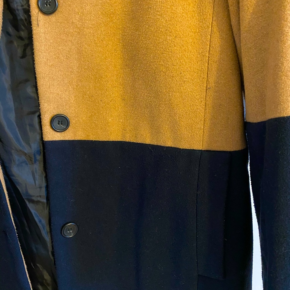 LONG ACE OVERCOAT BEIGE AND BLUE